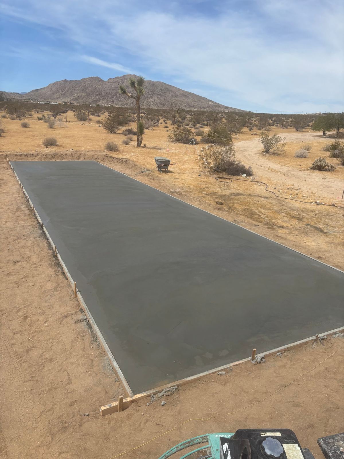 Concrete slab poured by Dig Deep Concrete in the High Desert